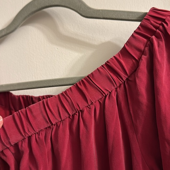 Alice + Olivia Red Off Shoulder Silk Mini Dress large - Picture 3 of 8